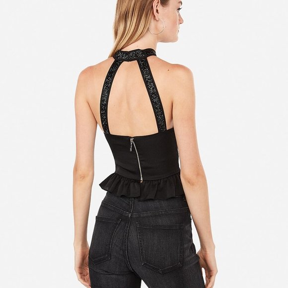 ⭐️ 3/ $30 Express crop black sparkle top, size 4 - Picture 16 of 16